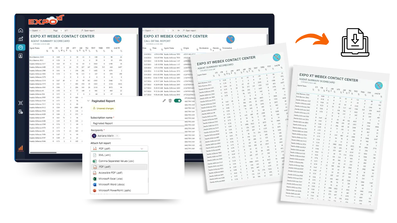 Screenshot of Webex Contact Center Paginated Reports in Power BI
