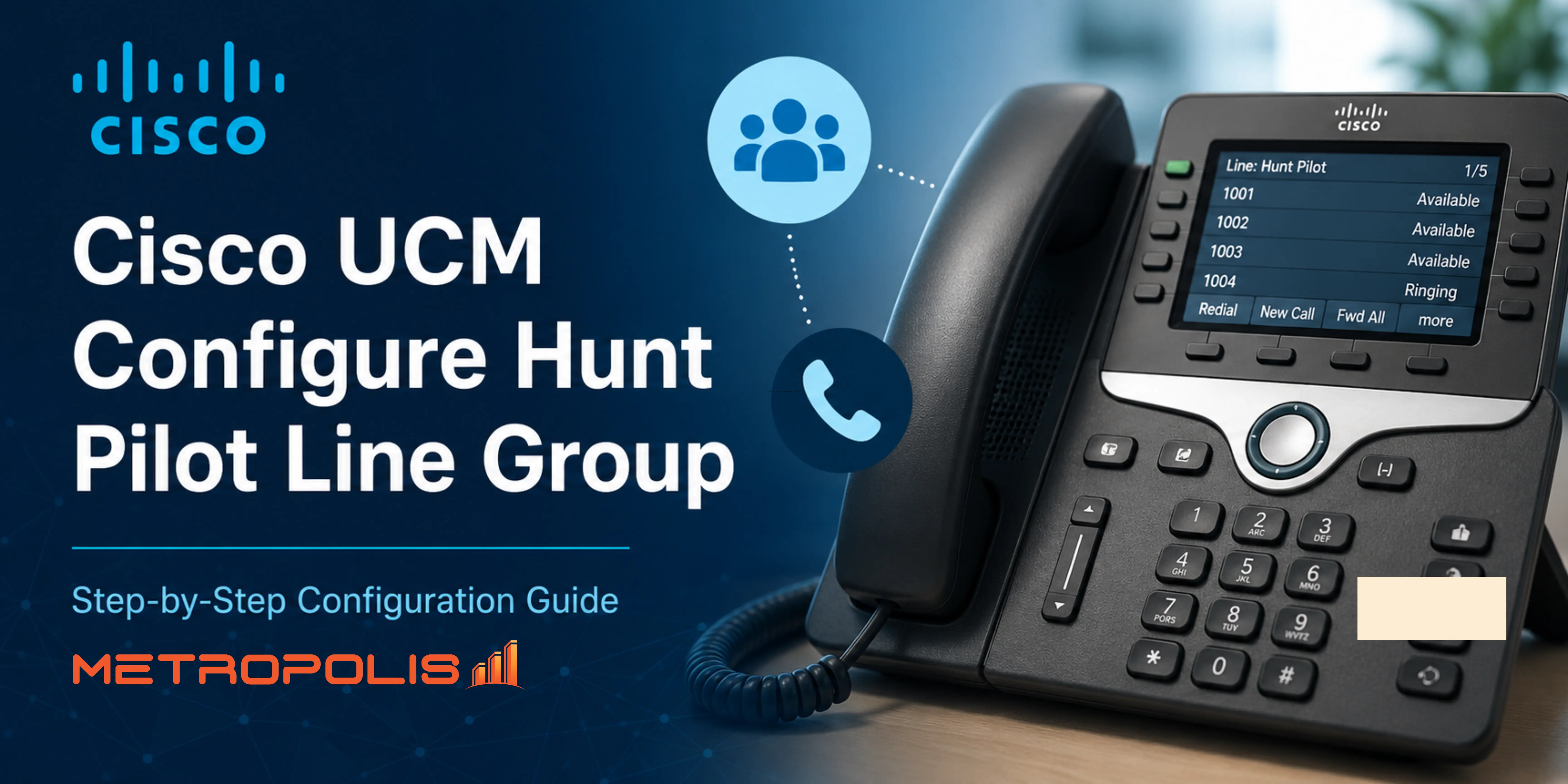 Header image diagram for configuring cisco hunt pilots