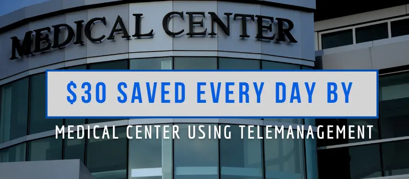Medical Center in background with header for Call Management Savings