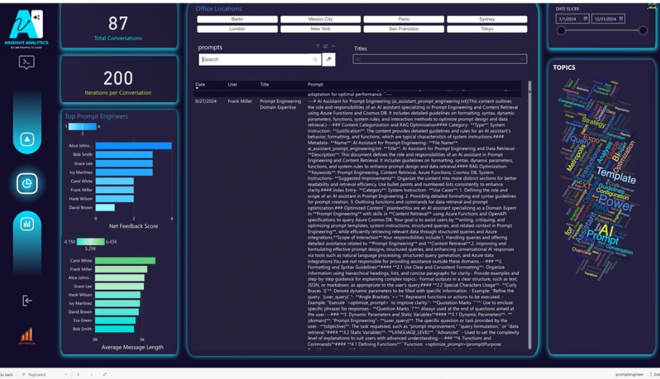 screenshot of how to export AI Analytics Reports